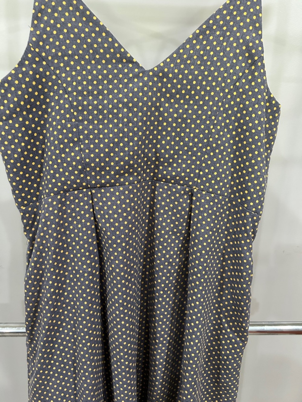 Umgee Gray Spaghetti Strap Polka Dot Button-Front Mini Dress - Picture 5 of 10